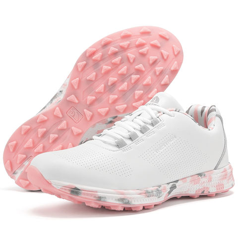 Women's Pink Sole Golf Sneakers - wholesale golf shoes